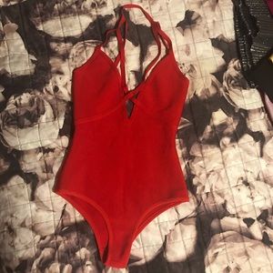 Missguided Bandage red swimsuit